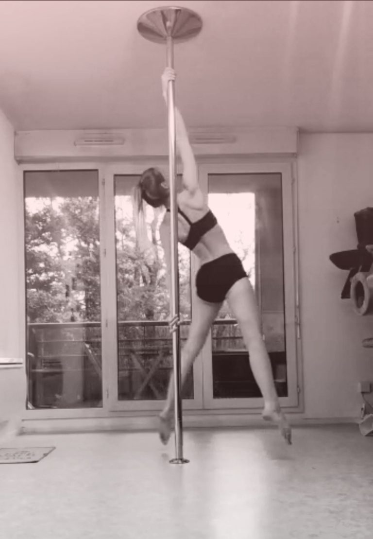 angel reversed pole dance